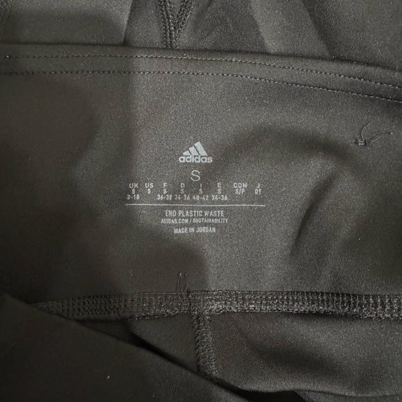 Adidas Black Leggings with Iconic Design kids size small 8-10 - Picture 2 of 2